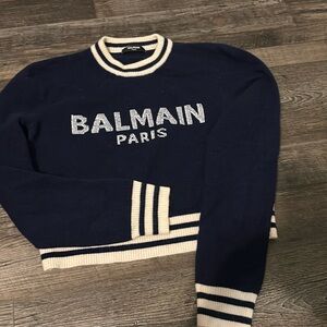 Balmain Paris cropped sweater.